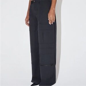 KHY Kylie Jenner Black Low Rise Oversized Wide Leg Cargo Pants